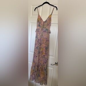 Pink floral maxi dress